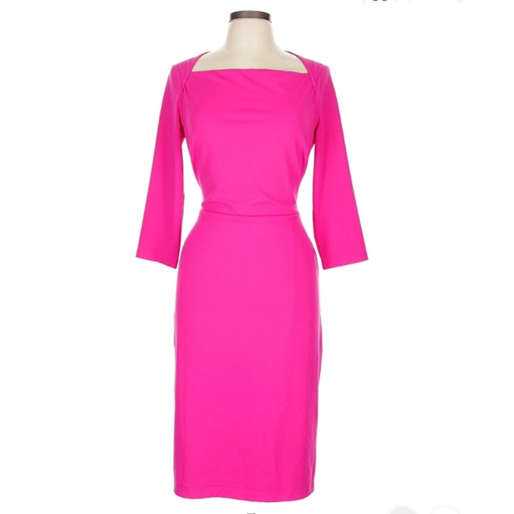 Ann Taylor Waist Tie Shrug Shouldered Dress in Hot Pink